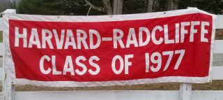 Vintage Harvard - Radcliffe Class Of 1977 Banner.  One Of A Kind
