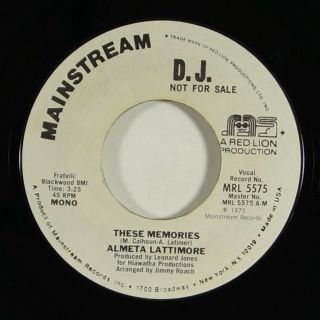 Almeta Lattimore " These Memories " Rare 70s Soul 45 Mainstream Promo Mp3