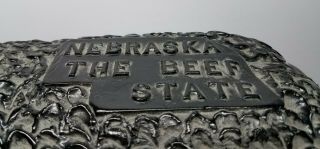 Vintage Nebraska The Beef State Black Angus Bull Chalkware Advertising Bank BIG 3