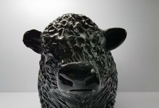 Vintage Nebraska The Beef State Black Angus Bull Chalkware Advertising Bank BIG 4