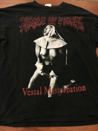 Vintage Cradle Of Filth Long Sleeve Shirt XLarge 90s Vestal Msterbation 2