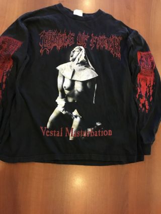 Vintage Cradle Of Filth Long Sleeve Shirt XLarge 90s Vestal Msterbation 8