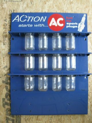 Vintage AC Spark Plug Display Rack Cabinet 3