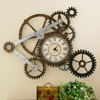 Giant Wall Clock Extra Large Industrial Decor Gear Sculpture Workshop S