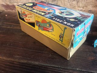 Moon Rocket By Modern Toys.  Japan.  Battery Operated Vintage w/box Rare Tin 11