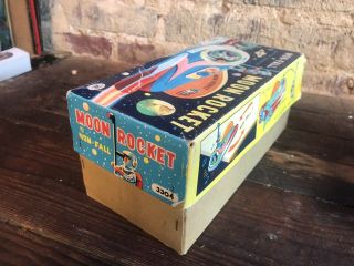 Moon Rocket By Modern Toys.  Japan.  Battery Operated Vintage w/box Rare Tin 12