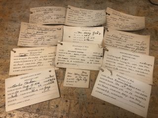12 Antique Mortuary Funeral Home Embalming Toe Tags Coroner Vintage Morgue