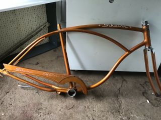 Vintage 1965 Schwinn “american” 26in Men’s Bicycle Frame,  Forks,  Guard & Headbadge