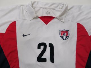 Nike Landon Donovan USA Soccer Jersey White 21 Dri Fit Vintage Mens XL 3