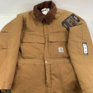 Vtg Usa Made Brown Duck Coverall Carhartt X02 Arctic Quilt Lined Size 44 Nos Nwt