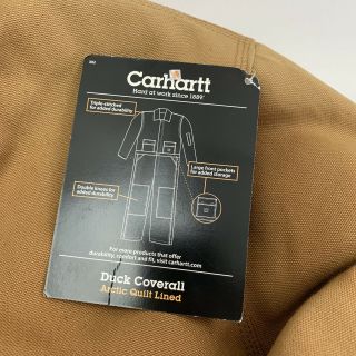 Vtg USA MADE Brown Duck Coverall CARHARTT X02 arctic quilt lined size 44 NOS NWT 2