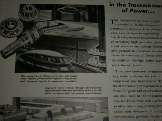 1944 FUTURE AIRPLANE FUTURISTIC CAR vintage FOOTE BROS GEARS Trade art print ad 3