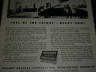 1944 FUTURE GAS STATION FUTURISTIC CAR HELICOPTER vtg HOUDRY Trade art print ad 4