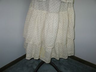 Antique Vintage c1800s Victorian Dress - 2 Piece - Red White Cotton Print - stage prop 4