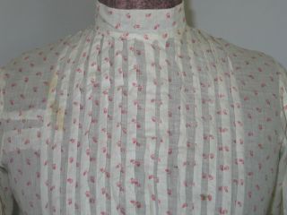 Antique Vintage c1800s Victorian Dress - 2 Piece - Red White Cotton Print - stage prop 6
