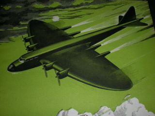 1945 FUTURE AIRPLANE FUTURISTIC PLANE WWII vintage BERRYLOID Trade art print ad 2