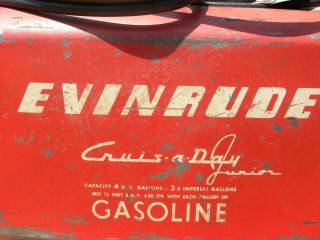 Vintage Johnson/Evinrude outboard 4 gallon Pressurized gas tank w/hose 2