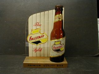 Vintage Falstaff Beer " The Split " 7oz.  Bottle 3d Counter Display Sign