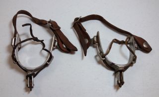 Vintage North & Judd Cowboy Rodeo Bull Riding Spurs With Straps Anchor Hallmark