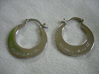 Vtg Real Tiffany&co Elsa Peretti Sterling Silver Classic Pierced Hoop Earrings