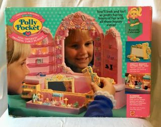 Rare Vtg 1994 Polly Pocket Special Edition Tiny Trinkets Dressing Table Playset