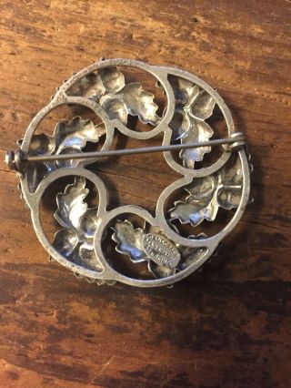 Vtg Danecraft Jewelry Sterling Silver Oak Leaf Acorn Brooch Pin Wreath 3