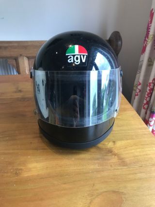Vintage Black Agv Motorcycle Helmet