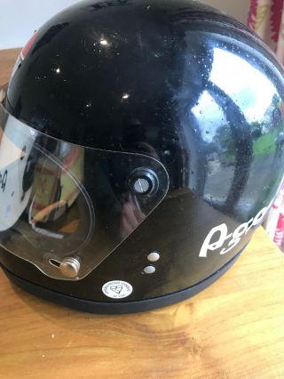 Vintage Black AGV Motorcycle Helmet 2