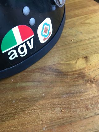 Vintage Black AGV Motorcycle Helmet 7