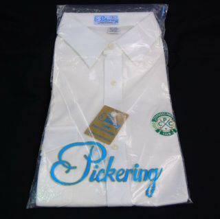 Vintage 70s Pickering Polo Shirt Lisle Cotton Cypress Point Club Logo Sz L White