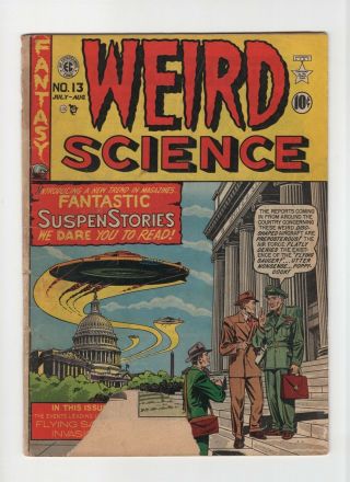 Weird Science 13 Vintage Ec Comic Ufo Cover Horror Scifi Golden Age 10c