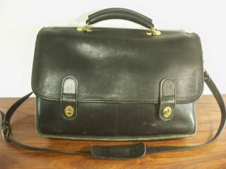 Vtg Laura Made In Usa Distressed Leather Laptop Computer Briefcase Carrier Mail