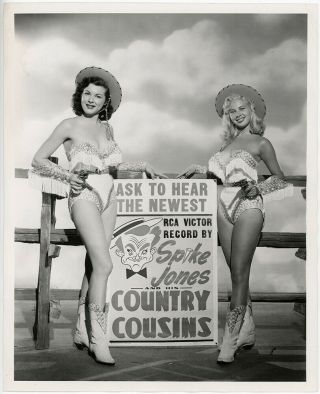 Vintage 1950s Spike Jones & His Country Cousins Sexy Cowgirl Pin - Ups Photograph