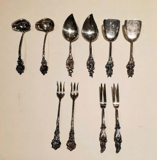 2 Reed & Barton Harlequin 5 Piece Set Spoons,  Forks & Jelly Spoon,  Silver Plate