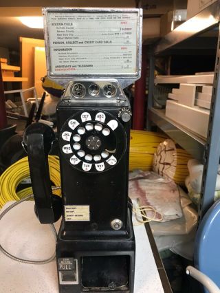 Model 233g Vintage Western Electric 3 Coin Slot Pay Phone Rotary Dial Cradle