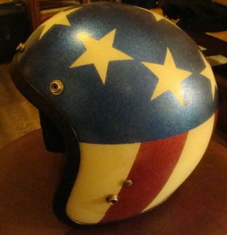 Vintage Easy Rider Stars And Stripes Usa Flag Motorcycle Helmet