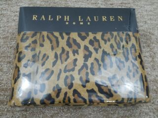Vintage Nip Ralph Lauren Aragon Leopard King Size Flat Bed Sheet Bohemia
