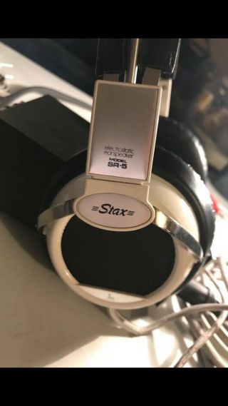 Vintage Stax Sr - 5 Electrostatic Headphones W/ Srd - 6 Adapter Made In Japan