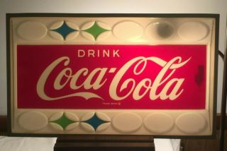 Vintage Coca Cola Sign Large Diner/deli Cooler Plastic Sign