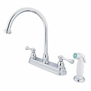 Kingston Brass Vintage Two Handle 8 " Kitchen Faucet With White Non - Metallic S.