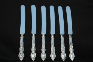 Moselle (1906 - 1956) Silver Plate Set Of (6) Old French Hollow Knives 9 3/4 "