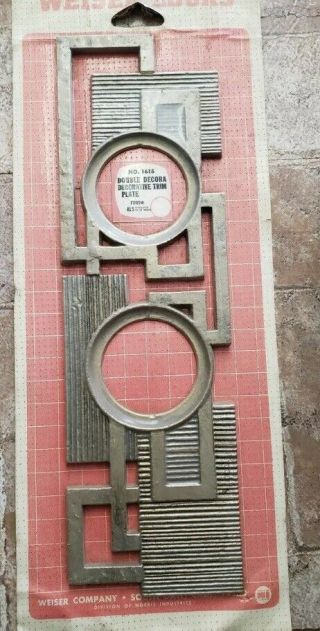 Nib Midcentury Modern Weiser Locks Vintage Door Handle And Lock Escutcheon