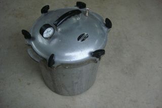 All American Pressure Canner Cooker 925 Heavy Cast Aluminum Vintage Gauge