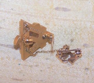 VINTAGE Alpha Gamma Delta sorority 10K gold member pin / badge,  pearls EI OLD 2