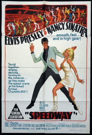 Speedway Australian One Sheet Movie Poster Elvis Presley Very Rare