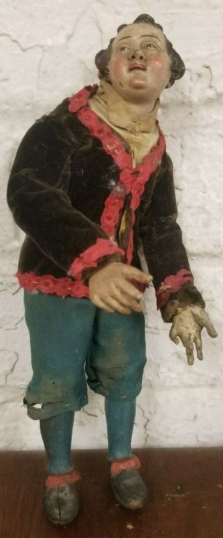 Late 18th/early 19th C.  Italiann Neapolitan Young Man 2 Creche Doll