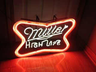 Vintage Miller High Life Neon Sign 1970s Lights Great