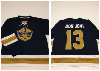Bon Jovi 2013 Because We Can Tour Concert Hockey Jersey Large T Shirt Vtg