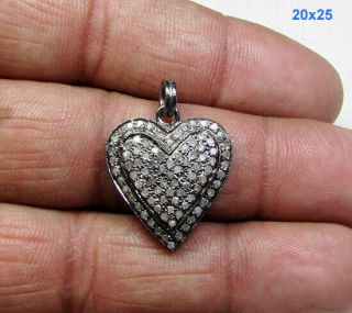 Heart Diamond Pendant Fine Silver Love Charm Engagement Necklace Ods79