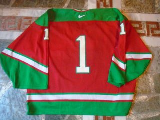 IIHF MEXICO GAME WORN GREEN VINTAGE JERSEY 1 NNOB IIHF 90TH P NIKE 2